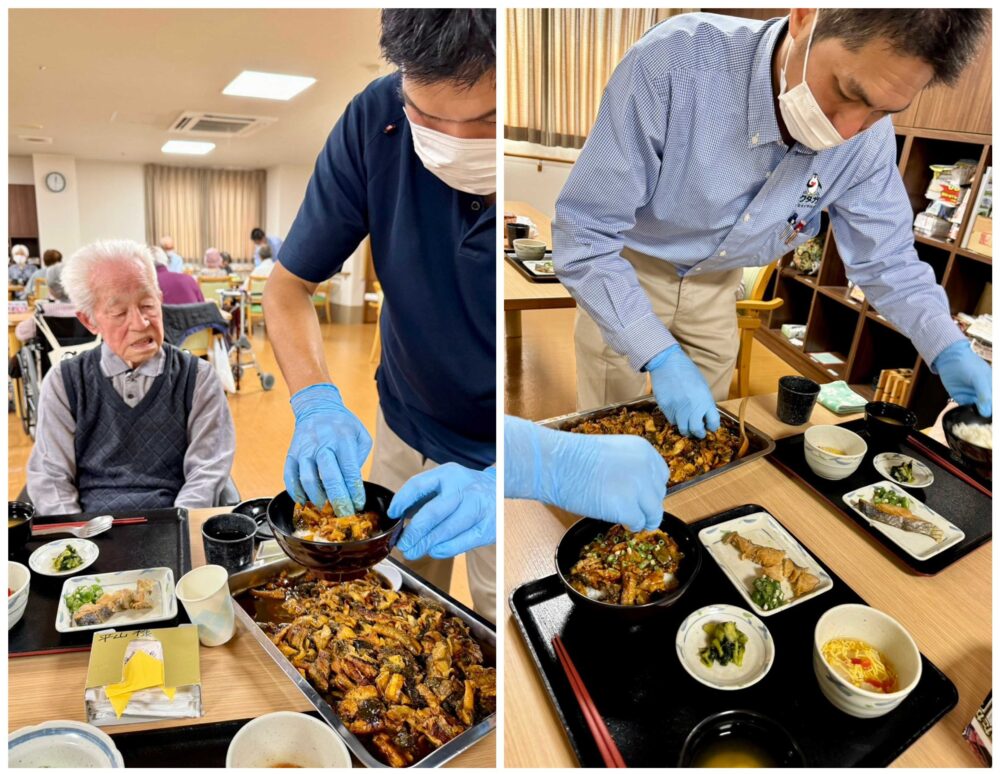 藤枝市老人ホーム_8月のイベント食うなぎのひつまぶし