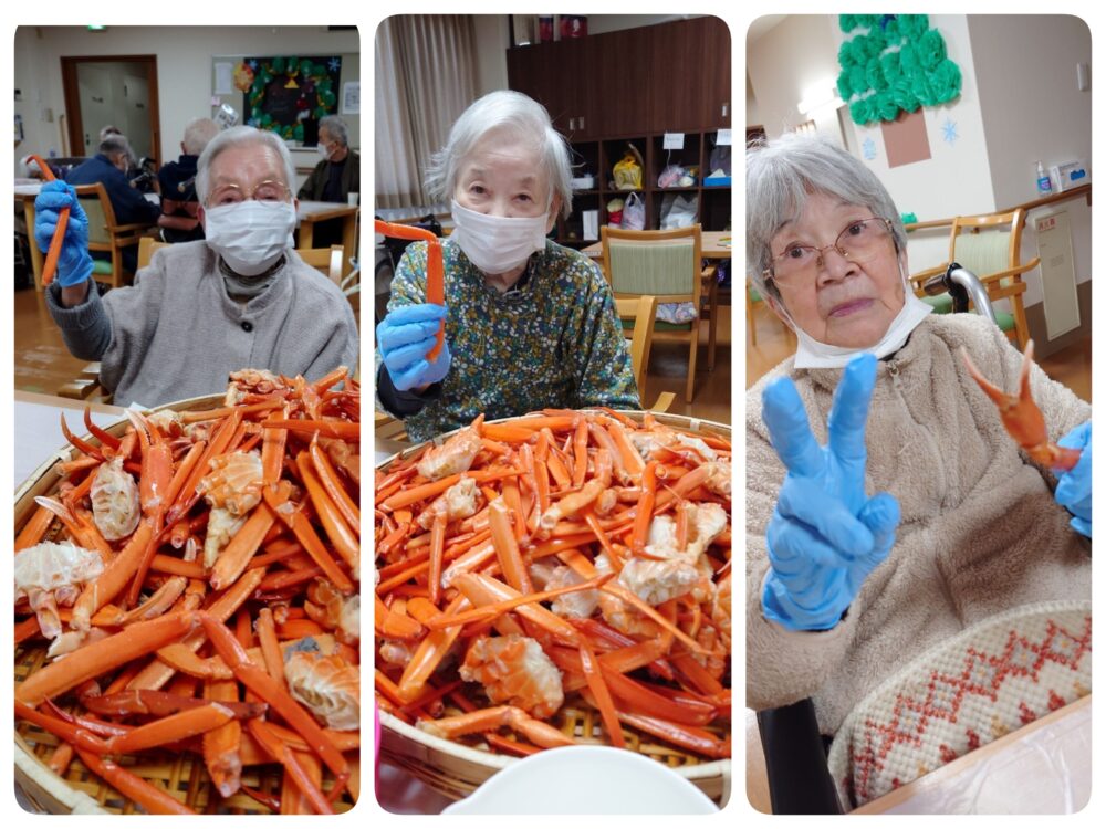 藤枝市老人ホーム＿イベント食カニ祭