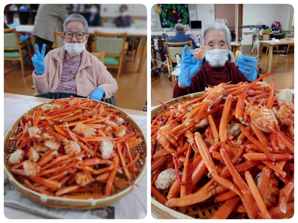 藤枝市老人ホーム＿イベント食カニ祭