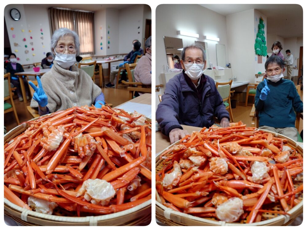 藤枝市老人ホーム＿イベント食カニ祭